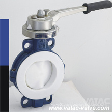 PTFE/PFA/FEP Linning Wafer Butterfly Valve